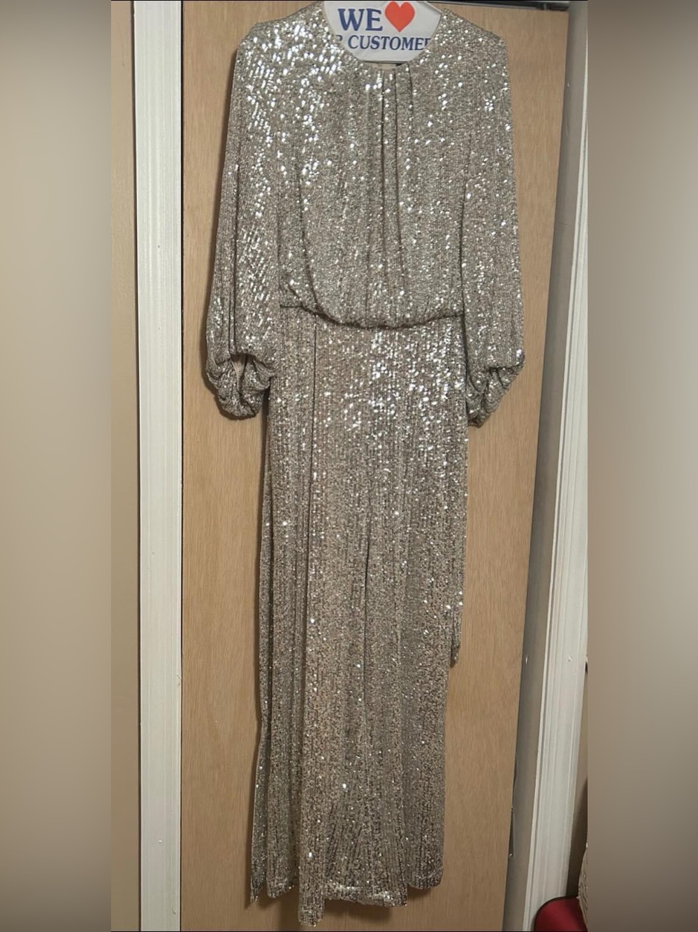 Vince Camuto Champagne Sequin Jumpsuit